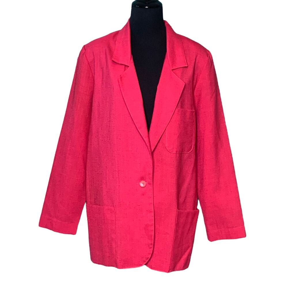 Cadi Sport vintage pink one button boxy blazer size 14